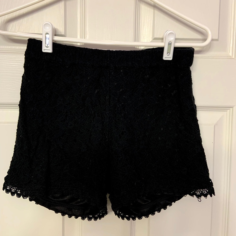 Black lace shorts